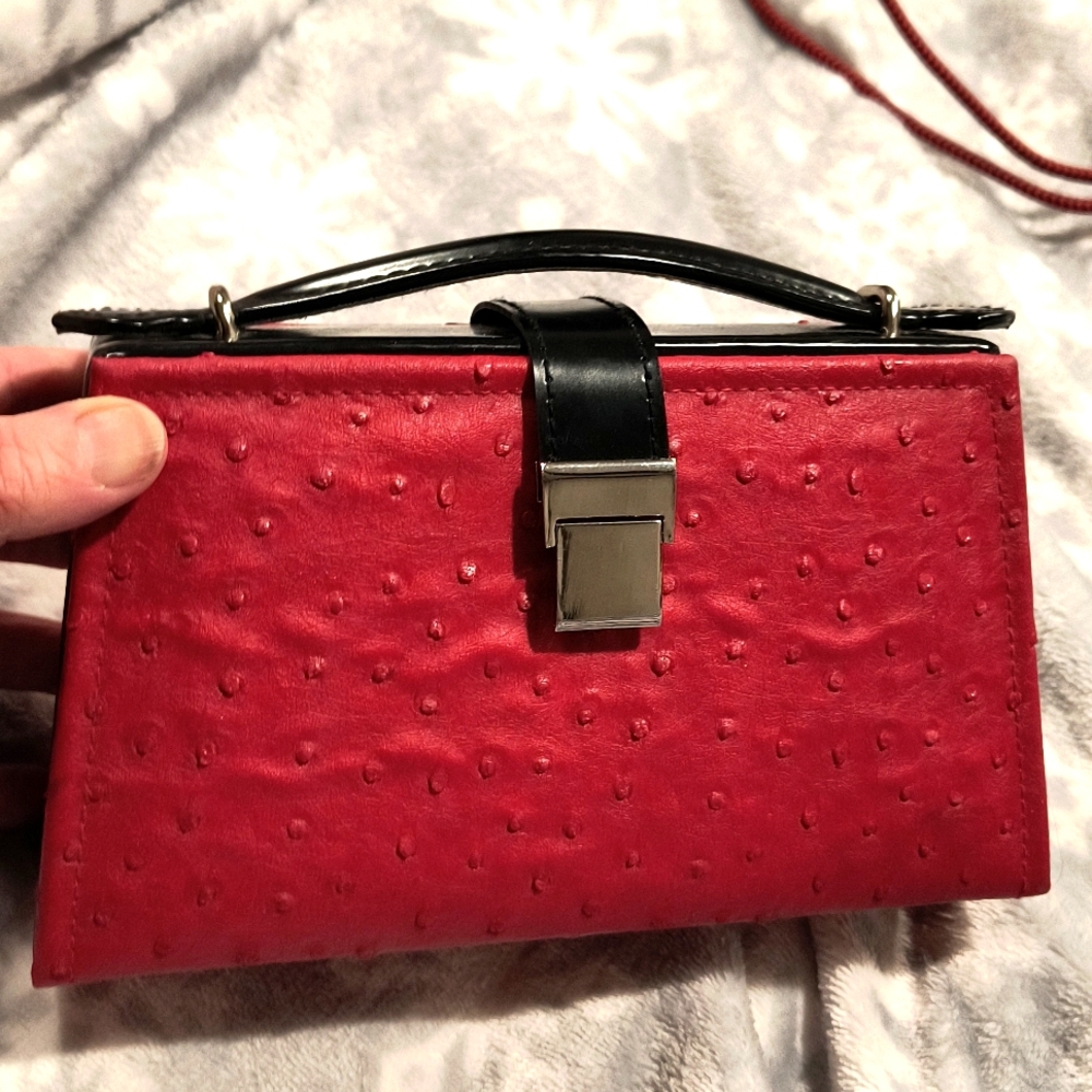 Hanes Structured Mini-Hand Bag, snap closure, EUC, Vintage, 8" x 4" x 2.5"